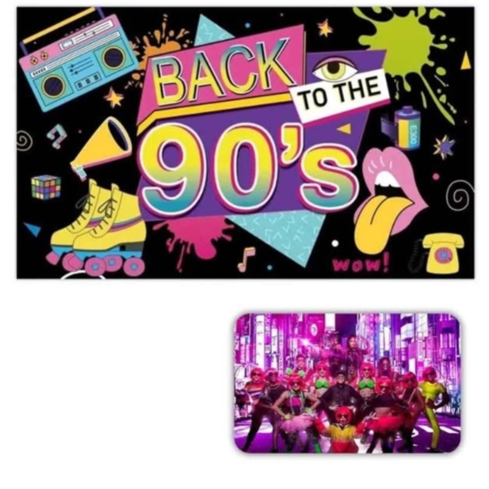 Brand New 90's Retro Party Backdrop